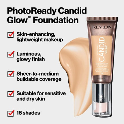 Revlon Photoready Candid glow moisture Anti-Pollution­ Foundation, 20ml