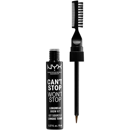 NYX Professional Makeup Can't Stop Won't Stop Longwear Brow Kit Ash Brown 0.27 Fluid Ounce