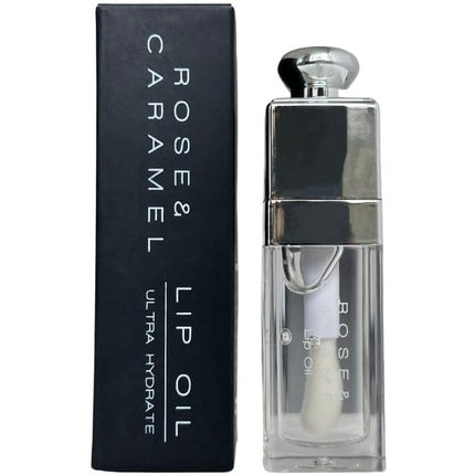 Rose &amp; Caramel Lip Oil Hydrating Fruit Flavored Tinted Non Sticky Long Lasting Lip Gloss Clear