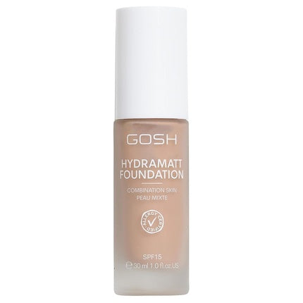 GOSH Foundation with SPF 15 for Light and Dark Skin Vegan Mattifying Makeup for Dry, Sensitive and Oily Skin - 008R