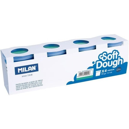 Box of 4 Cans Soft Paste Dough 116g Turquoise