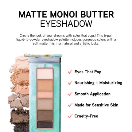 Physicians Formula Matte Monoi Butter Eyeshadow Palette with Monoi, Murumuru, Cupuaçu, and Tucuma Butter - Matte Blushed Nude