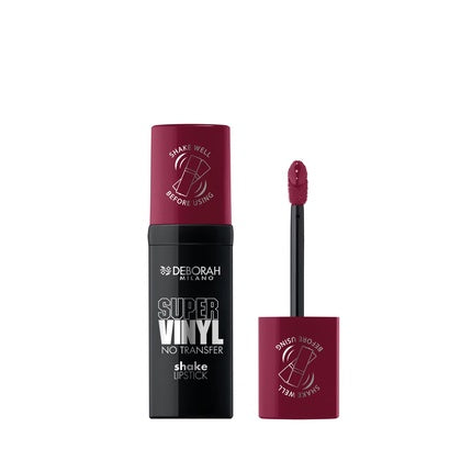 Deborah Milano Super Vinyl Lipgloss Liquid Vinyl Lipstick No. 6 Winery Intense Color No Transfer and Mirror Shine Up to 16 Hours