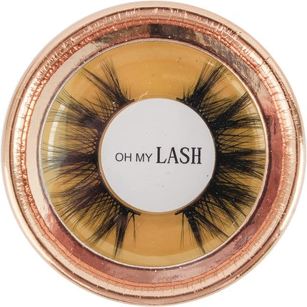 OH MY LASH Black Faux Mink False Strip Eyelashes in Rose Gold Cardboard Reusable Lashes Case - Individual