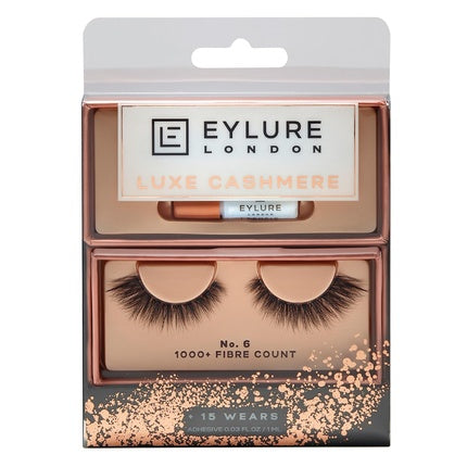 Eylure Luxe Cashmere False Lashes No. 6 with Adhesive Included 1 Pair Black