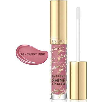 Eveline Cosmetics Glow and Go Extreme Shine Lip Gloss 02 Candy Pink