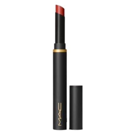 MAC Powder Kiss Velvet Blur Slim Stick Lipstick 877 Devoted To Chili Warm Brick Red