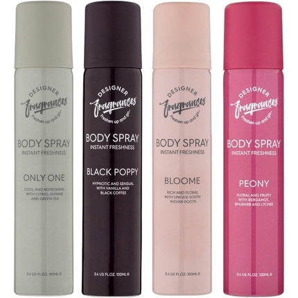 Designer Fragrances Body Spray 100ml Only You, Black Poppy, Bloome, Peony
