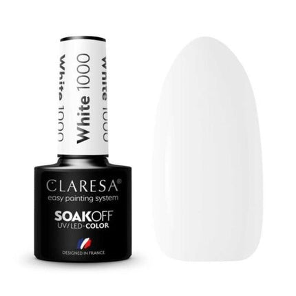Claresa Soak Off Uv/Led Hybrid Nail Polish 1000 White 5g