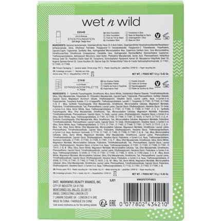 Wet n Wild Ready to Selfie Set with Photo Focus Stick Foundation in Soft Beige Shade & Color Icon 10 Pan Eyeshadow Palette - Long-Lasting Face Make-up with Intense Moisture