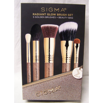 Sigma Beauty Radiant Glow Brush Set 5 Pieces with Bag - New in Box and Fast Free Shipping