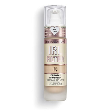 Makeup Revolution IRL Filter Longwear Foundation Medium to Full Coverage 23ml F6