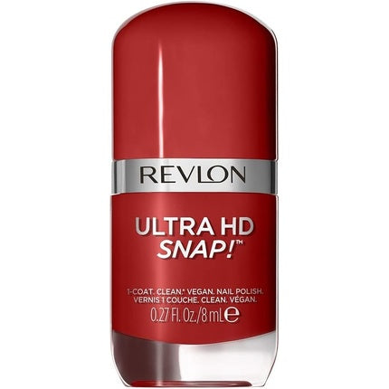 Revlon Ultra HD Snap Nail Polish Long Lasting Vegan Formula Quick Drying One-Coat Full Coverage Colour 8ml Red and Real