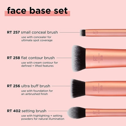 Real Techniques Face Base Makeup Brush Kit for Concealer and Foundation