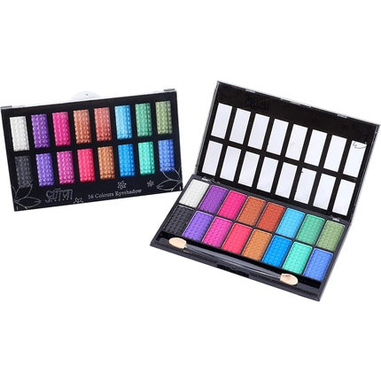 Saffron 16 Color Powder Shimmer Eyeshadow Palette