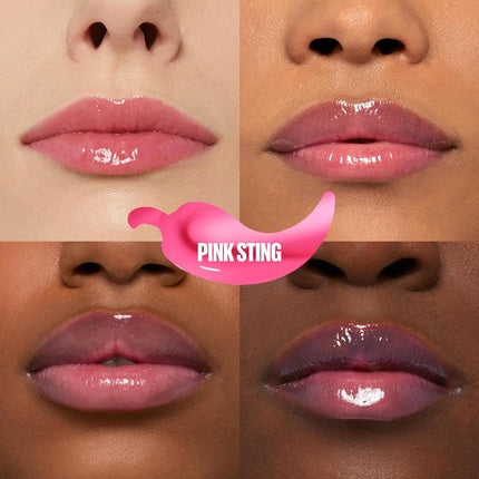 Maybelline New York Lifter Plump Lip Gloss Lasting Plump Heated Formula with Hyaluronic Acid and Chilli Pepper XL Wand Vegan Formula Shade 003 Pink Sting