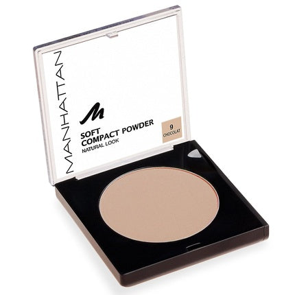 Manhattan Soft Compact Powder Light Compact Powder with Powder Puff for a Matte, Even Complexion Color Chocolate 9