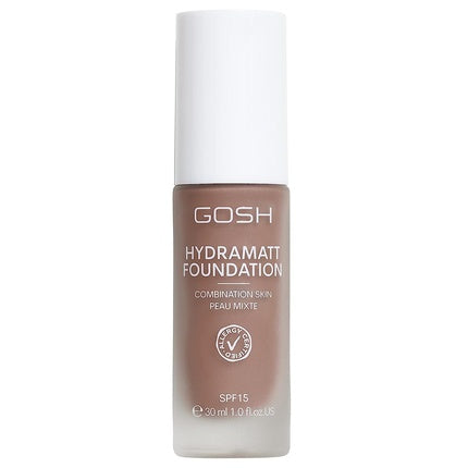 GOSH Foundation with SPF 15 for Light and Dark Skin Vegan Mattifying Makeup for Dry, Sensitive and Oily Skin - 018N