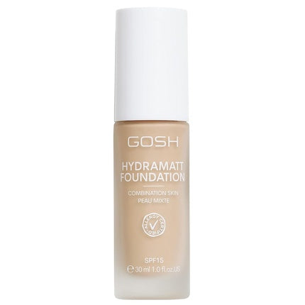 GOSH Foundation with SPF 15 for Light and Dark Skin Vegan Mattifying Makeup for Dry, Sensitive and Oily Skin - 004N
