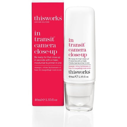 This Works In Transit Camera Close-Up Hydrating Primer 40ml - 3 in 1 Face Moisturizer, Mask and Primer with Vitamin C and Hyaluronic Acid