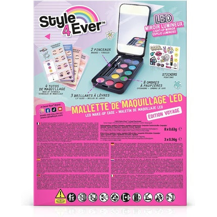 Style 4 Ever OFG 260 Compact Makeup Case with LED Mirror 8 Eyeshadows 3 Lip Glosses Multicoloured