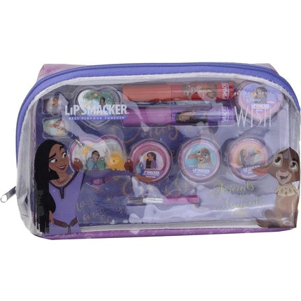 Lip Smacker Wish Essential Makeup Bag Disney Wish-Inspired Kids Make-up Bag with Lip Glosses Shimmer Creams Accessories and Applicators Disney Princess Gifts for Endless Creativity