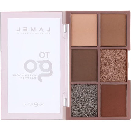Lamel To Go Eyeshadow Palette 6 Universal Shades Burgundy N.404 Compact Design - Cruelty Free