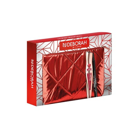 Deborah Milano Gift Bag including Instant Maxi Volume Mascara with Pomegranate Oil and 24 Hour Extra Black Eyeliner Pen No. 08