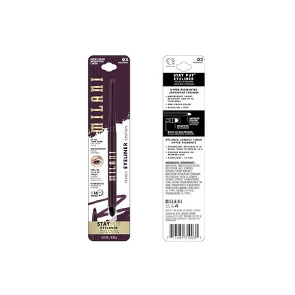 Milani Stay Put Eyeliner Duchess 0.01 Ounce Cruelty-Free Self-Sharpening Eye Pencil with Built-In Smudger