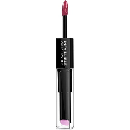 L'Oreal Paris Infallible Lipstick 214 Raspberry for Life 24 Hour Liquid Lipstick with Moisturizing Lip Care Balm 6ml