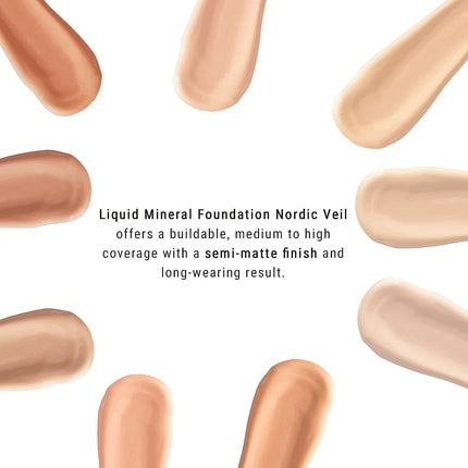 IDUN Minerals Nordic Veil Foundation Full and Poreless Coverage Soft Matte Finish 0.88oz 309 Svea Medium Warm