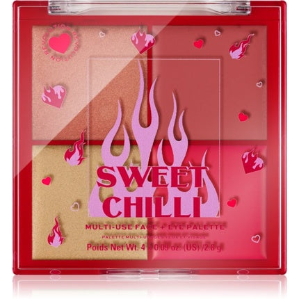 I Heart Revolution Sweet Chilli Blush &amp; Highlight Quad palette 4x0.9 g