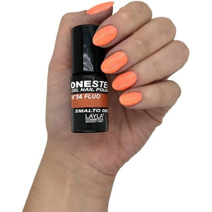 LAYLA COSMETICS One Step Gel Nail Polish Orange Fluo Number 34
