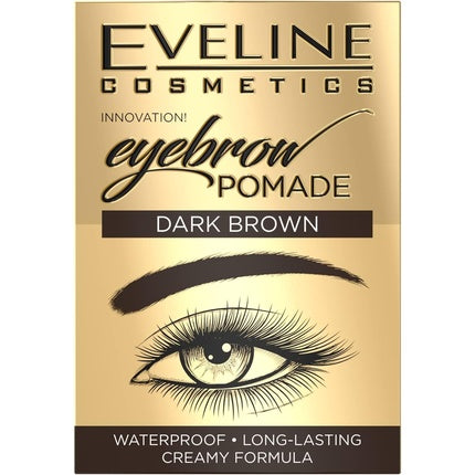 Eveline Eyebrow Pomade Long Lasting Waterproof Creamy Formula Dark Brown