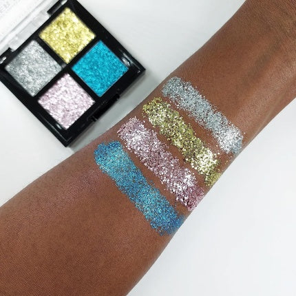 Makeup Revolution London Artist Collection Glitter Balm Palette Gel Formula Sparkle Finish 4 Reflective Shades 1.4g