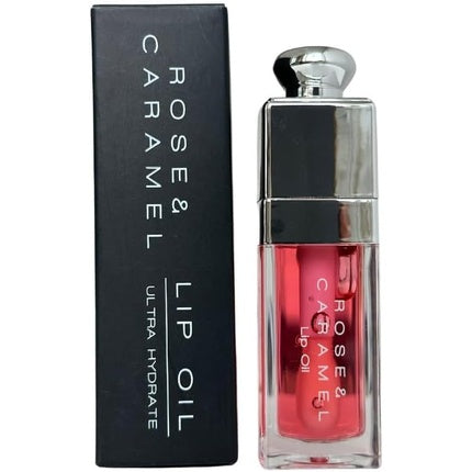 Rose &amp; Caramel Lip Oil Hydrating Fruit Flavored Tinted Non Sticky Long Lasting Lip Gloss Watermelon