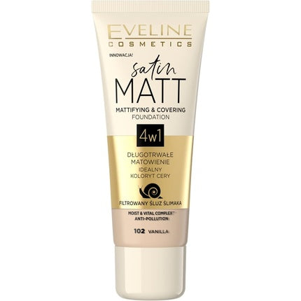 Eveline Cosmetics Satin Matt Foundation with Snail Slime Filtrate - Building