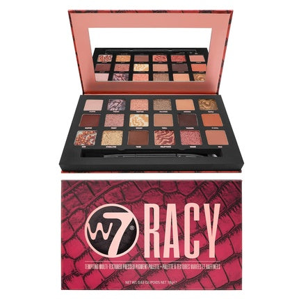 W7 Tempting Multi-Textured Pressed Pigment Eyeshadow Palette - Racy