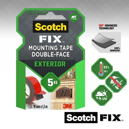 Scotch-Fix Exterior Mounting Tape 19mm x 1.5m