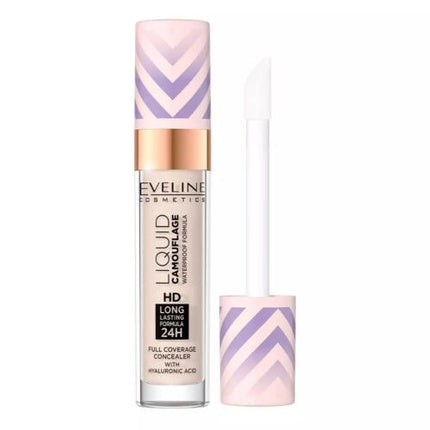 Eveline Liquid Camouflage Hd Waterproof Concealer With Hyaluronic Acid 01 Light Porcelain 7.5ml