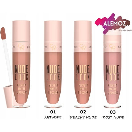 Golden Rose Nude Look Velvety Matte Lipstick 03 Rosy Nude