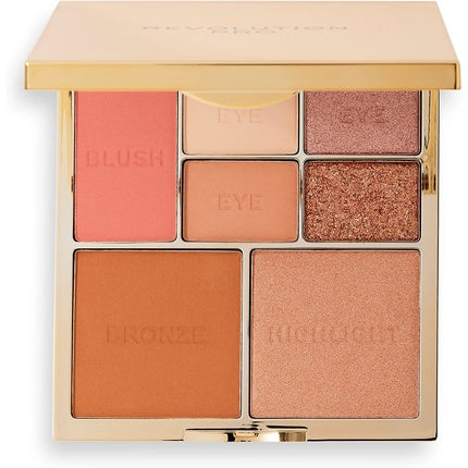 Revolution Pro True Love Eye &amp; Face Palette with Blusher, Bronzer, Highlighter, and 4 Eyeshadow Pans Matte &amp; Shimmer Finish Light to Medium Skin Tones