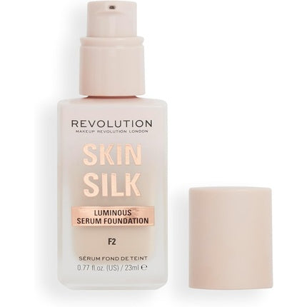 Makeup Revolution Skin Silk Serum Foundation Light to Medium Coverage with Hyaluronic Acid F2 23ml