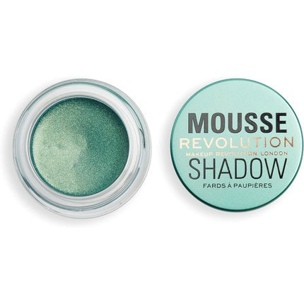 Revolution Beauty London Mousse Shadow Creamy Color for Cheeks and Eyes Whipped Lightweight Formula Cream-to-Powder 4g Emerald Green