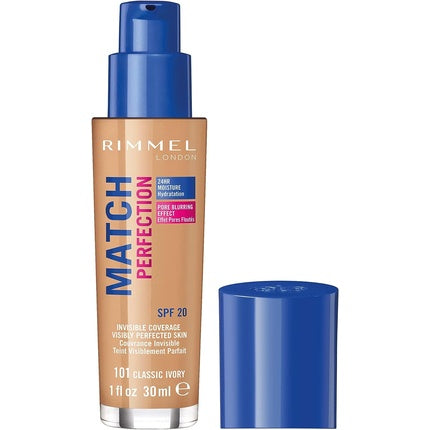 Rimmel London Match Perfection Liquid Foundation 101 Classic Ivory 30ml