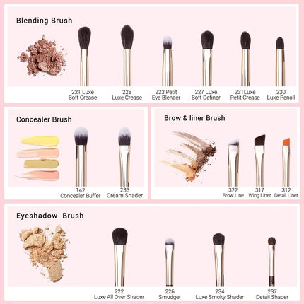 Jessup Professional Eye Makeup Brush Set Eyeshadow Eyeliner Blending Brush Powder Synthetic Hair