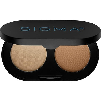 Sigma Beauty Color + Shape Brow Powder Duo Eye Brow Palette - Dark and Light Brow Powder to Tint and Highlight - Vegan, Paraben Free, Sulfate Free Brow Makeup - Light