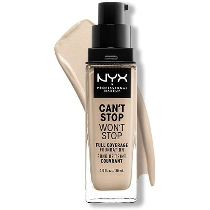 NYX Professional Makeup Can't Stop Won't Stop Full Coverage Foundation Vegan Formula Matte Finish Fair 01.5