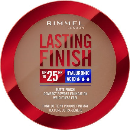Rimmel Lasting Finish 25 HR Compact Foundation 012 Cinnamon Matte Buildable Coverage Powder-to-Cream Anti-Pollution Shields SPF 20 Hyaluronic Acid Waterproof Hides Imperfections