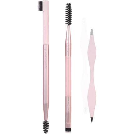 Real Techniques Brow Shaping Set with Spoolie, Brow Brushes, and Tweezers